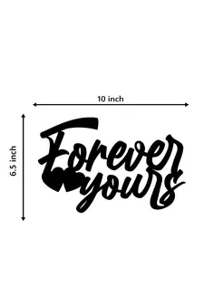 eCraftIndia  Forever Yours  Love Theme Black Engineered Wood Wall Art Cutout  Ready to Hang Home DECOR