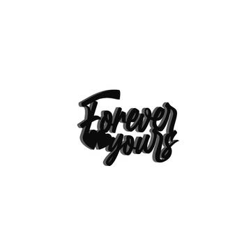 eCraftIndia  Forever Yours  Love Theme Black Engineered Wood Wall Art Cutout  Ready to Hang Home DECOR 6