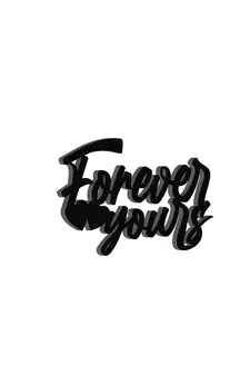 eCraftIndia  Forever Yours  Love Theme Black Engineered Wood Wall Art Cutout  Ready to Hang Home DECOR