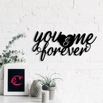 eCraftIndia  You & Me Forever  Love Theme Black Engineered Wood Wall Art Cutout  Ready to Hang Home DECOR 1