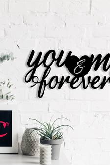 eCraftIndia  You & Me Forever  Love Theme Black Engineered Wood Wall Art Cutout  Ready to Hang Home DECOR