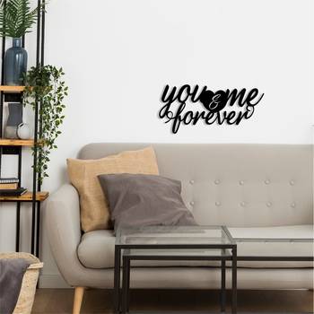 eCraftIndia  You & Me Forever  Love Theme Black Engineered Wood Wall Art Cutout  Ready to Hang Home DECOR 2