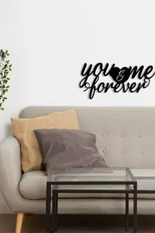eCraftIndia  You & Me Forever  Love Theme Black Engineered Wood Wall Art Cutout  Ready to Hang Home DECOR