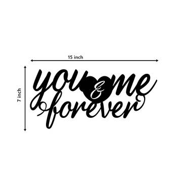 eCraftIndia  You & Me Forever  Love Theme Black Engineered Wood Wall Art Cutout  Ready to Hang Home DECOR 5