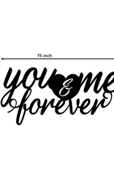 eCraftIndia  You & Me Forever  Love Theme Black Engineered Wood Wall Art Cutout  Ready to Hang Home DECOR