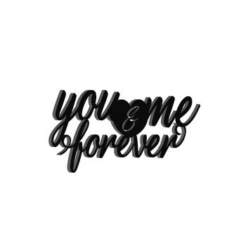 eCraftIndia  You & Me Forever  Love Theme Black Engineered Wood Wall Art Cutout  Ready to Hang Home DECOR 6