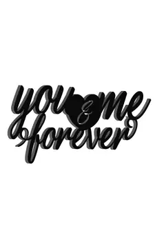 eCraftIndia  You & Me Forever  Love Theme Black Engineered Wood Wall Art Cutout  Ready to Hang Home DECOR