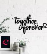 eCraftIndia  Together Forever  Love Theme Black Engineered Wood Wall Art Cutout  Ready to Hang Home DECOR