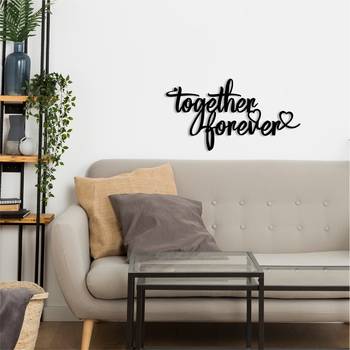 eCraftIndia  Together Forever  Love Theme Black Engineered Wood Wall Art Cutout  Ready to Hang Home DECOR 2