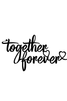 eCraftIndia  Together Forever  Love Theme Black Engineered Wood Wall Art Cutout  Ready to Hang Home DECOR