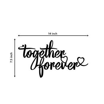 eCraftIndia  Together Forever  Love Theme Black Engineered Wood Wall Art Cutout  Ready to Hang Home DECOR 5