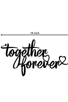 eCraftIndia  Together Forever  Love Theme Black Engineered Wood Wall Art Cutout  Ready to Hang Home DECOR