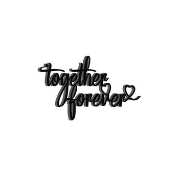 eCraftIndia  Together Forever  Love Theme Black Engineered Wood Wall Art Cutout  Ready to Hang Home DECOR 6
