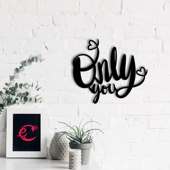 eCraftIndia  Only You  Love Theme Black Engineered Wood Wall Art Cutout  Ready to Hang Home DECOR 1