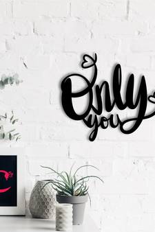 eCraftIndia  Only You  Love Theme Black Engineered Wood Wall Art Cutout  Ready to Hang Home DECOR