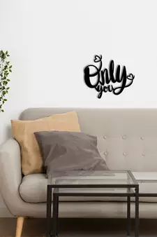 eCraftIndia  Only You  Love Theme Black Engineered Wood Wall Art Cutout  Ready to Hang Home DECOR