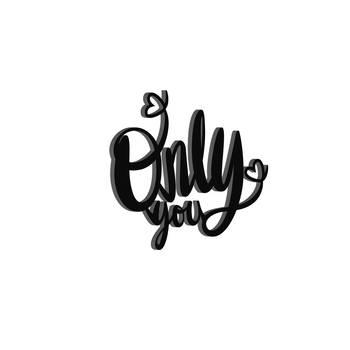 eCraftIndia  Only You  Love Theme Black Engineered Wood Wall Art Cutout  Ready to Hang Home DECOR 6