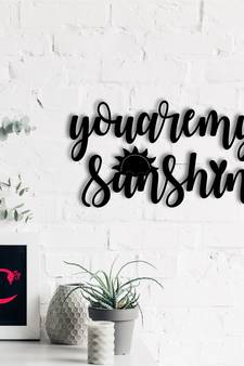 eCraftIndia  You Are My Sunshine  Black Engineered Wood Wall Art Cutout  Ready to Hang Home DECOR