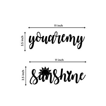 eCraftIndia  You Are My Sunshine  Black Engineered Wood Wall Art Cutout  Ready to Hang Home DECOR 5