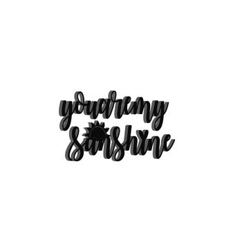 eCraftIndia  You Are My Sunshine  Black Engineered Wood Wall Art Cutout  Ready to Hang Home DECOR 6