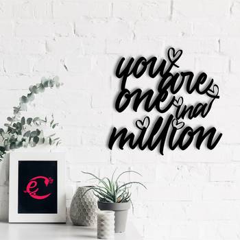 eCraftIndia  You Are One In A Million  Love Theme Black Engineered Wood Wall Art Cutout  Ready to Hang Home DECOR 1