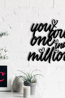 eCraftIndia  You Are One In A Million  Love Theme Black Engineered Wood Wall Art Cutout  Ready to Hang Home DECOR