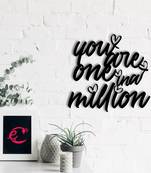 eCraftIndia  You Are One In A Million  Love Theme Black Engineered Wood Wall Art Cutout  Ready to Hang Home DECOR