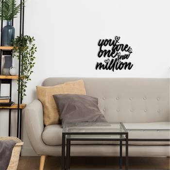 eCraftIndia  You Are One In A Million  Love Theme Black Engineered Wood Wall Art Cutout  Ready to Hang Home DECOR 2