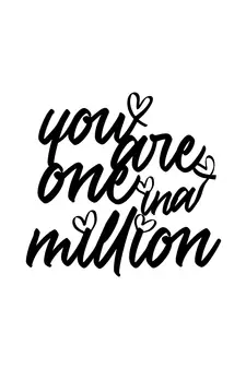 eCraftIndia  You Are One In A Million  Love Theme Black Engineered Wood Wall Art Cutout  Ready to Hang Home DECOR