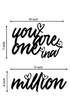 eCraftIndia  You Are One In A Million  Love Theme Black Engineered Wood Wall Art Cutout  Ready to Hang Home DECOR