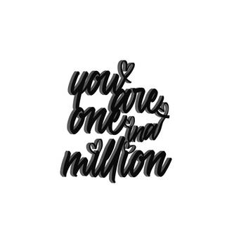 eCraftIndia  You Are One In A Million  Love Theme Black Engineered Wood Wall Art Cutout  Ready to Hang Home DECOR 6