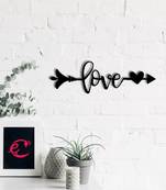 eCraftIndia  Love Arrow Through Heart  Valentine Theme Black Engineered Wood Wall Art Cutout  Ready to Hang Home DECOR