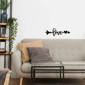eCraftIndia  Love Arrow Through Heart  Valentine Theme Black Engineered Wood Wall Art Cutout  Ready to Hang Home DECOR 2