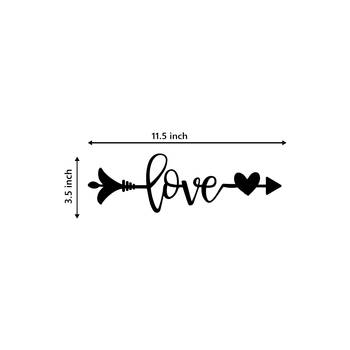 eCraftIndia  Love Arrow Through Heart  Valentine Theme Black Engineered Wood Wall Art Cutout  Ready to Hang Home DECOR 5