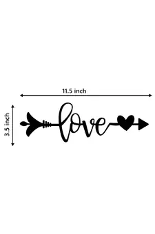 eCraftIndia  Love Arrow Through Heart  Valentine Theme Black Engineered Wood Wall Art Cutout  Ready to Hang Home DECOR