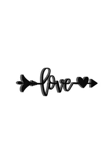 eCraftIndia  Love Arrow Through Heart  Valentine Theme Black Engineered Wood Wall Art Cutout  Ready to Hang Home DECOR