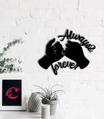 eCraftIndia  Always & Forever  Love Theme Black Engineered Wood Wall Art Cutout  Ready to Hang Home DECOR