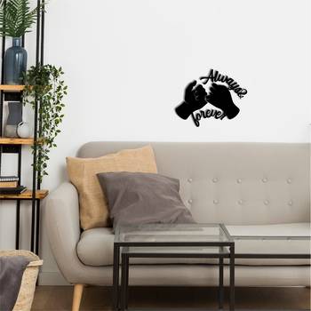 eCraftIndia  Always & Forever  Love Theme Black Engineered Wood Wall Art Cutout  Ready to Hang Home DECOR 2