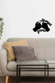eCraftIndia  Always & Forever  Love Theme Black Engineered Wood Wall Art Cutout  Ready to Hang Home DECOR