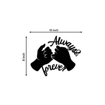 eCraftIndia  Always & Forever  Love Theme Black Engineered Wood Wall Art Cutout  Ready to Hang Home DECOR 5