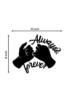 eCraftIndia  Always & Forever  Love Theme Black Engineered Wood Wall Art Cutout  Ready to Hang Home DECOR