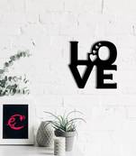 eCraftIndia  Love with 4 Hearts  Valentine Theme Black Engineered Wood Wall Art Cutout  Ready to Hang Home DECOR