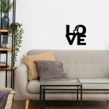 eCraftIndia  Love with 4 Hearts  Valentine Theme Black Engineered Wood Wall Art Cutout  Ready to Hang Home DECOR 2