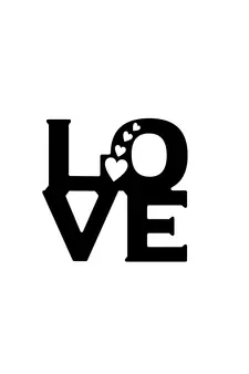 eCraftIndia  Love with 4 Hearts  Valentine Theme Black Engineered Wood Wall Art Cutout  Ready to Hang Home DECOR