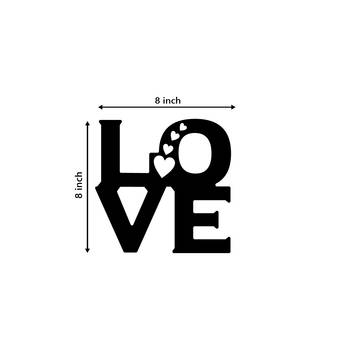eCraftIndia  Love with 4 Hearts  Valentine Theme Black Engineered Wood Wall Art Cutout  Ready to Hang Home DECOR 5