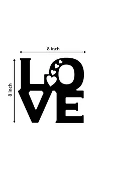 eCraftIndia  Love with 4 Hearts  Valentine Theme Black Engineered Wood Wall Art Cutout  Ready to Hang Home DECOR