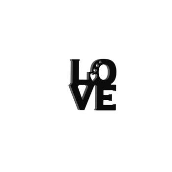eCraftIndia  Love with 4 Hearts  Valentine Theme Black Engineered Wood Wall Art Cutout  Ready to Hang Home DECOR 6
