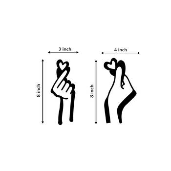 eCraftIndia  Loving Couple Hands with Hearts  Black Engineered Wood Wall Art Cutout  Ready to Hang Home DECOR 5