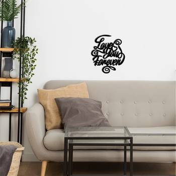 eCraftIndia  Love You Forever  Valentine Theme Black Engineered Wood Wall Art Cutout  Ready to Hang Home DECOR 2