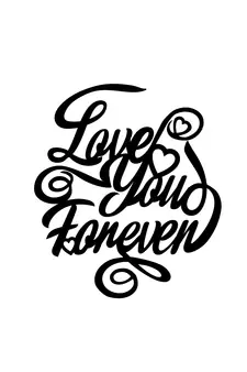 eCraftIndia  Love You Forever  Valentine Theme Black Engineered Wood Wall Art Cutout  Ready to Hang Home DECOR